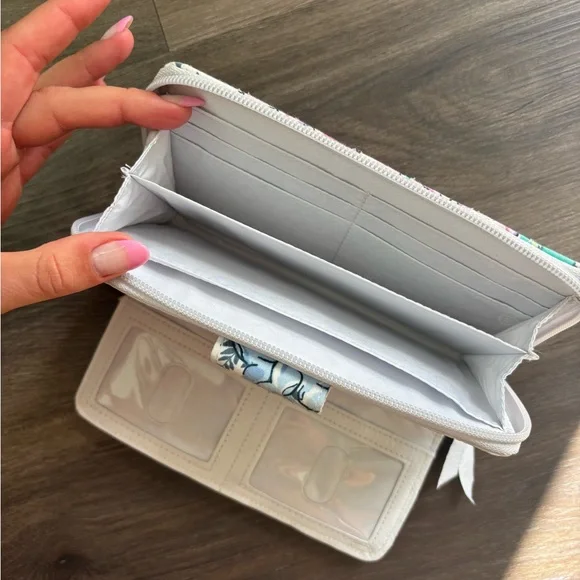 Vera Bradley Pastel Floral Zip Wallet in Pink, Green, Blue - Picture 5 of 5